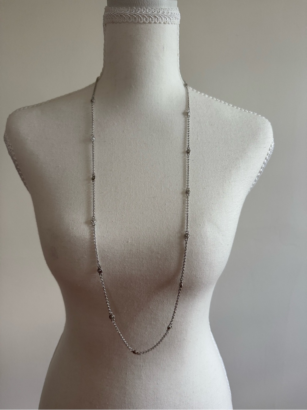 Judith Ripka sterling silver necklace with cz crystals